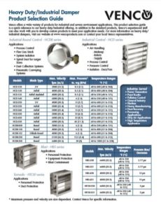 Heavy Duty Industrial Damper Product Selection Guide
