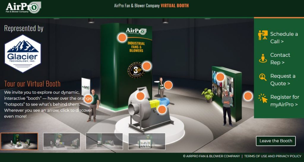 Virtual Trade Show Booth Connects Glacier with AirPro Buyers