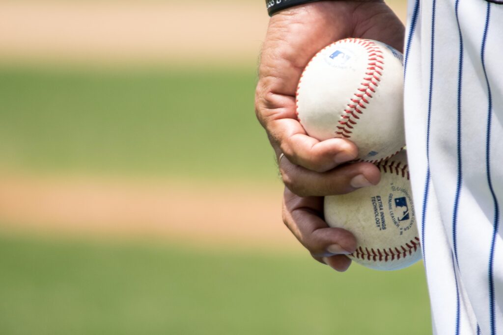 Pitcher Holding Ball on the Mound