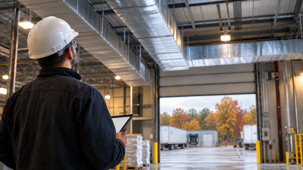 Industrial Building in Fall, Loading Dock